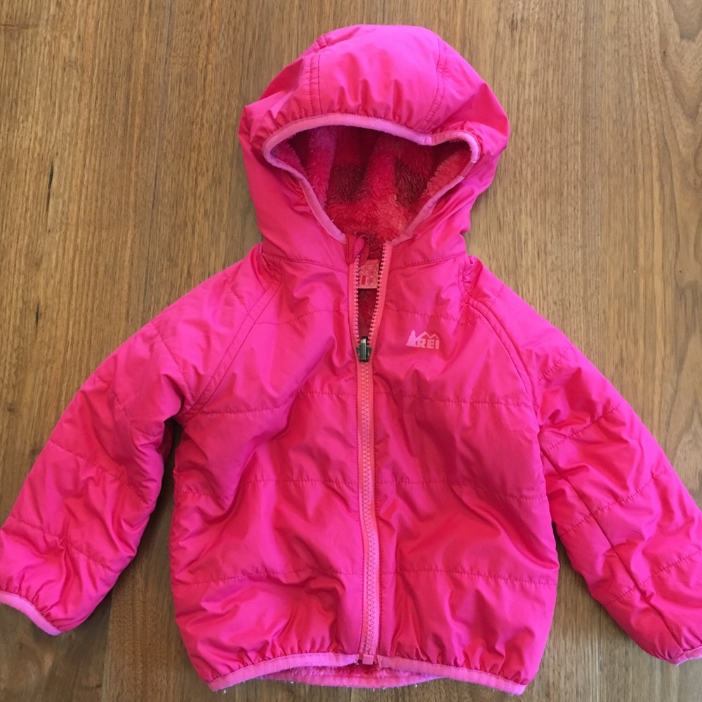 Pink Reversible REI winter jacket